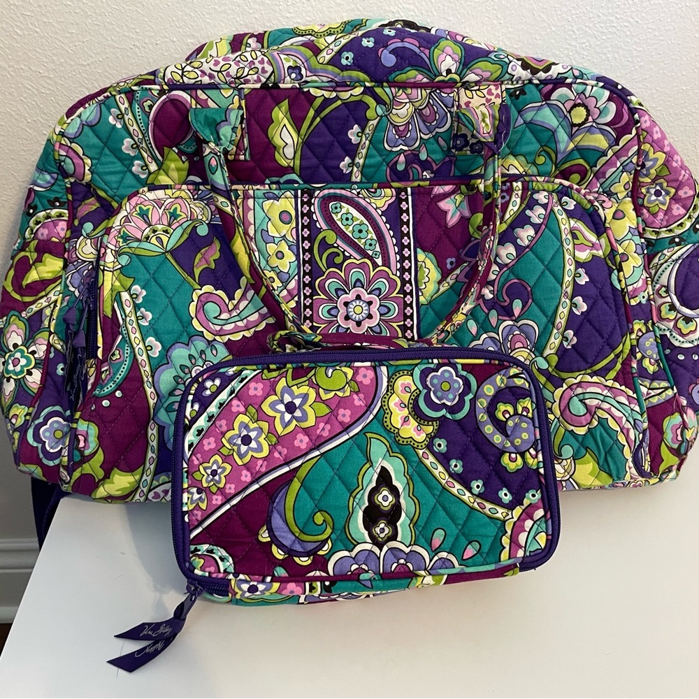 Vera Bradley Weekender and Make up Bag Set